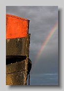North Shore of Lake Superior - old boat and rainbow